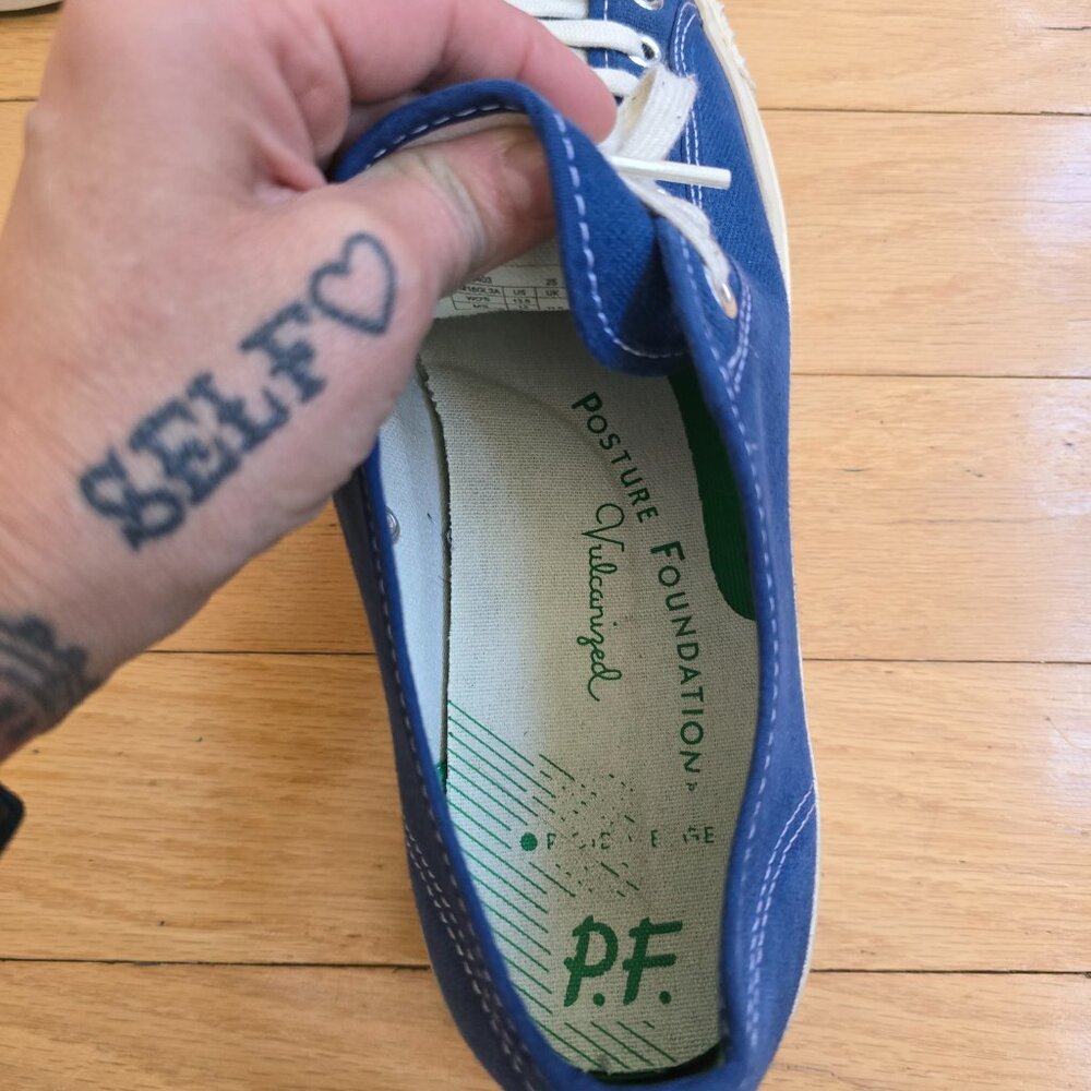 PF Flyers | The Grounder Collection blue canvas low-top sneakers | MENS 12 - Picture 6 of 10